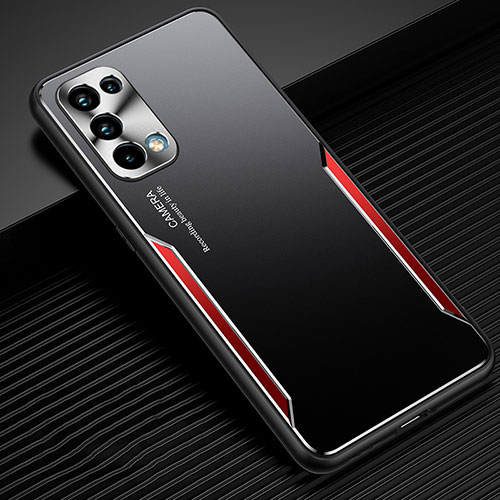 Luxury Aluminum Metal Cover Case M03 for Oppo Find X3 Lite 5G Red