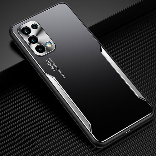 Luxury Aluminum Metal Cover Case M03 for Oppo Reno5 Pro 5G Silver