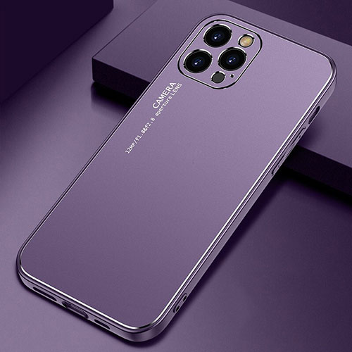 Luxury Aluminum Metal Cover Case M04 for Apple iPhone 13 Pro Max Purple