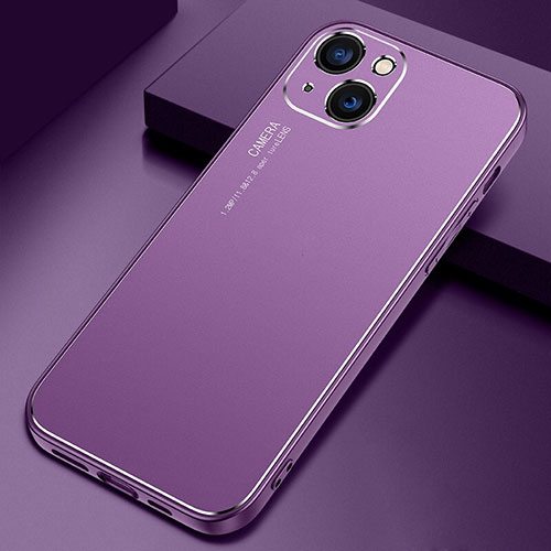 Luxury Aluminum Metal Cover Case M04 for Apple iPhone 14 Purple