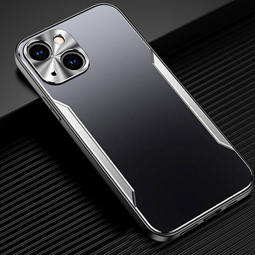 Luxury Aluminum Metal Cover Case M05 for Apple iPhone 15 Silver