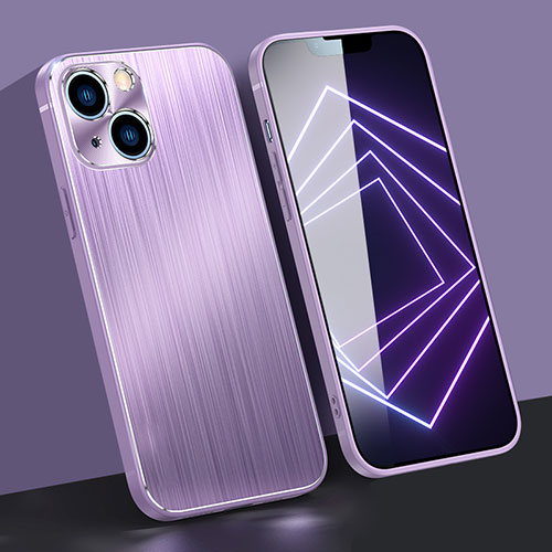Luxury Aluminum Metal Cover Case M09 for Apple iPhone 14 Purple