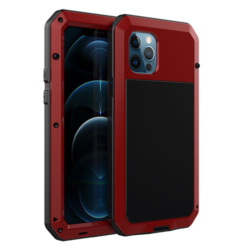 Luxury Aluminum Metal Cover Case N01 for Apple iPhone 12 Pro Red