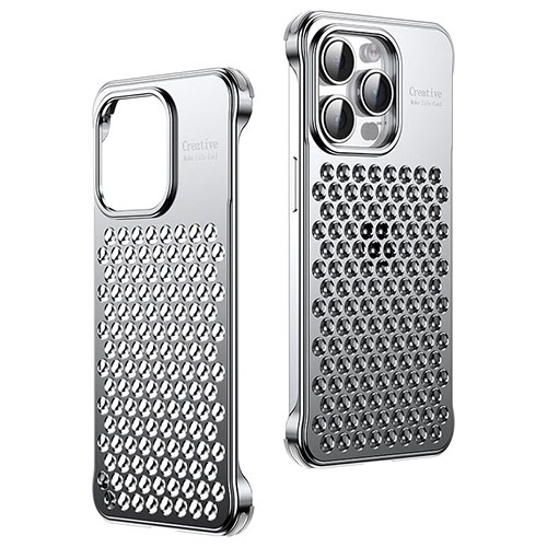 Luxury Aluminum Metal Cover Case QC1 for Apple iPhone 13 Pro Max Silver