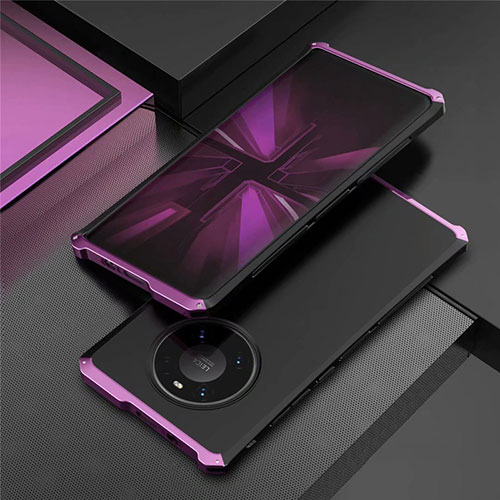 Luxury Aluminum Metal Cover Case T01 for Huawei Mate 40 Pro Purple