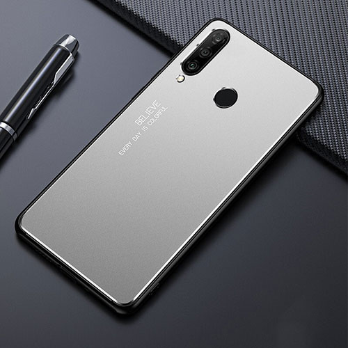 Luxury Aluminum Metal Cover Case T01 for Huawei Nova 4e Silver