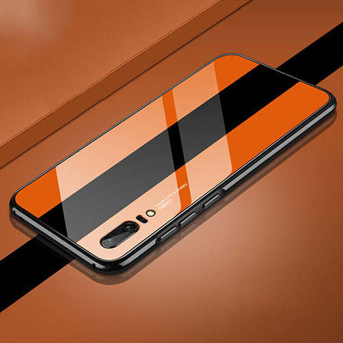 Luxury Aluminum Metal Cover Case T01 for Huawei P20 Orange