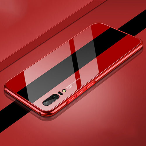 Luxury Aluminum Metal Cover Case T01 for Huawei P20 Red