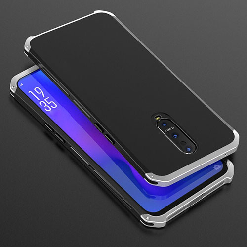 Luxury Aluminum Metal Cover Case T01 for Oppo R17 Pro Silver and Black