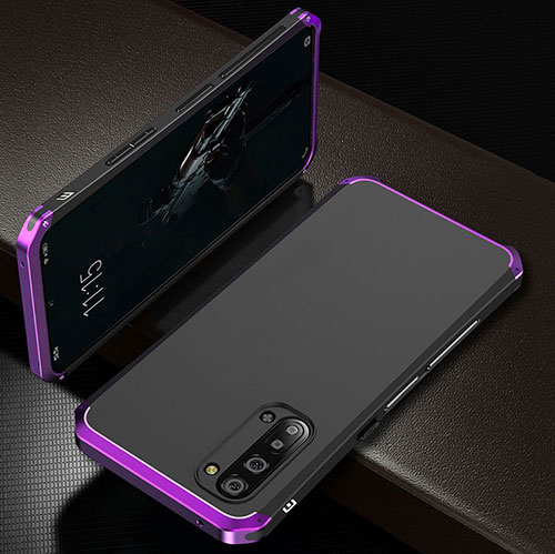 Luxury Aluminum Metal Cover Case T01 for Oppo Reno3 Purple