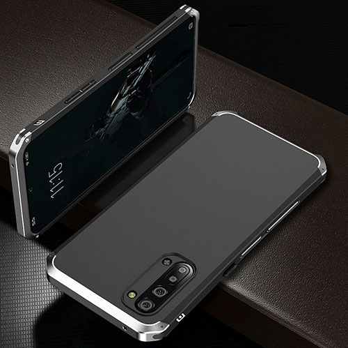 Luxury Aluminum Metal Cover Case T01 for Oppo Reno3 Silver