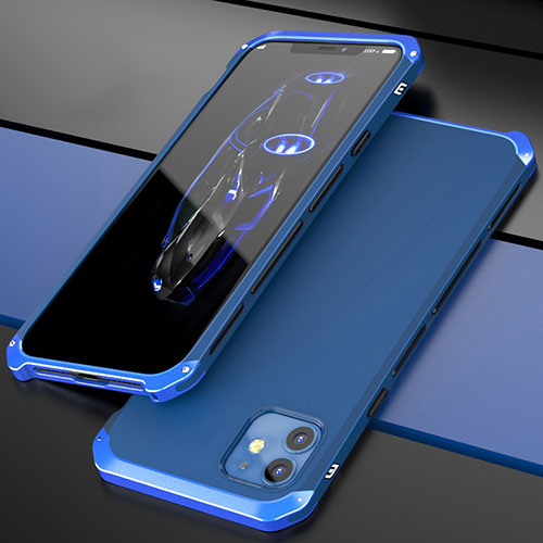 Luxury Aluminum Metal Cover Case T02 for Apple iPhone 12 Blue