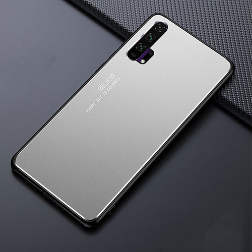 Luxury Aluminum Metal Cover Case T02 for Huawei Honor 20 Pro Silver