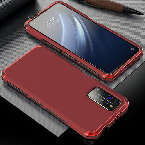 Luxury Aluminum Metal Cover Case T02 for Huawei Honor X10 5G Red