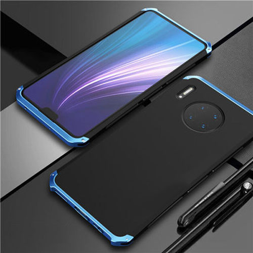 Luxury Aluminum Metal Cover Case T02 for Huawei Mate 30 Blue and Black