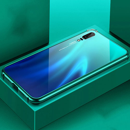 Luxury Aluminum Metal Cover Case T02 for Huawei P20 Cyan