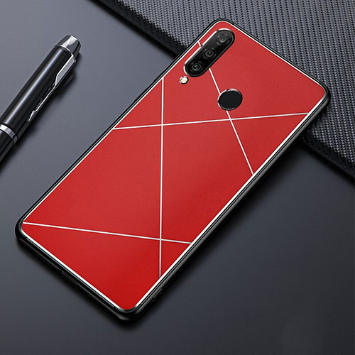 Luxury Aluminum Metal Cover Case T02 for Huawei P30 Lite XL Red