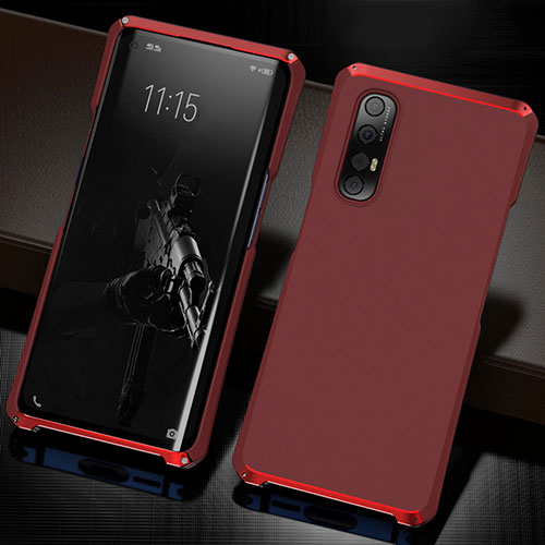 Luxury Aluminum Metal Cover Case T02 for Oppo Find X2 Neo Red