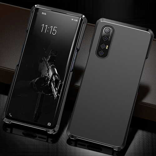 Luxury Aluminum Metal Cover Case T02 for Oppo Reno3 Pro Black