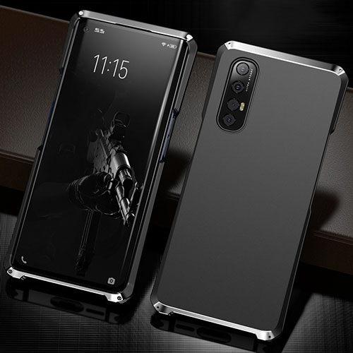 Luxury Aluminum Metal Cover Case T02 for Oppo Reno3 Pro Silver