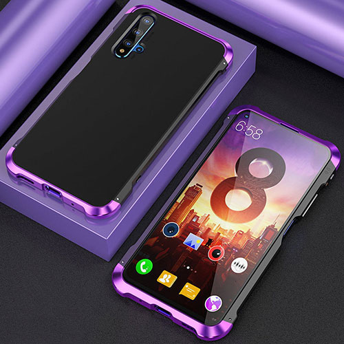 Luxury Aluminum Metal Cover Case T03 for Huawei Honor 20 Purple