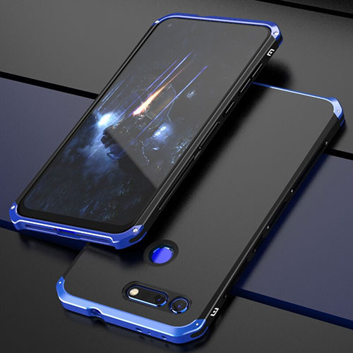 Luxury Aluminum Metal Cover Case T03 for Huawei Honor View 20 Blue and Black