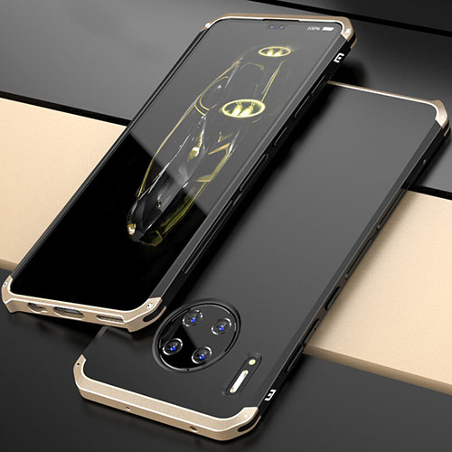 Luxury Aluminum Metal Cover Case T03 for Huawei Mate 30 5G Gold and Black