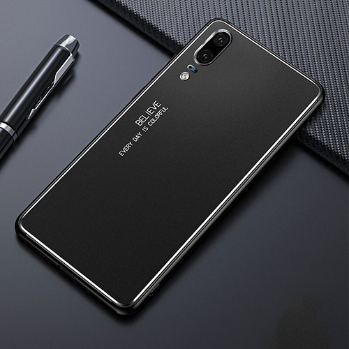 Luxury Aluminum Metal Cover Case T03 for Huawei P20 Black