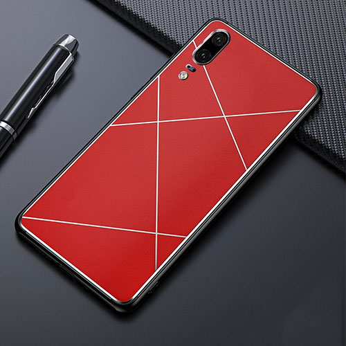 Luxury Aluminum Metal Cover Case T04 for Huawei P20 Red
