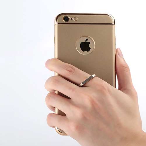 Luxury Aluminum Metal Cover with Finger Ring Stand for Apple iPhone 6S Gold