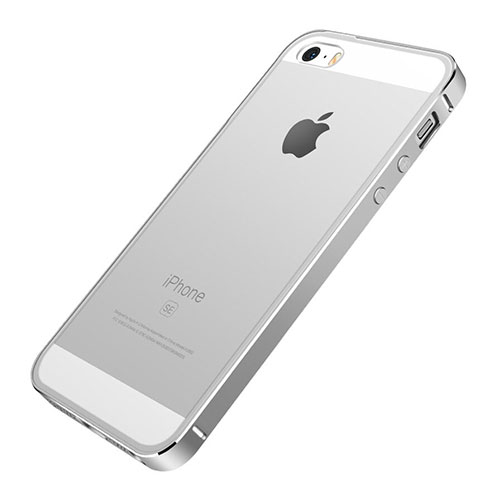 Luxury Aluminum Metal Frame Case for Apple iPhone SE Silver