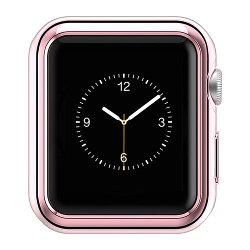 Luxury Aluminum Metal Frame Cover A01 for Apple iWatch 3 42mm Pink