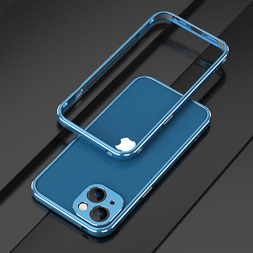 Luxury Aluminum Metal Frame Cover Case A01 for Apple iPhone 13 Blue