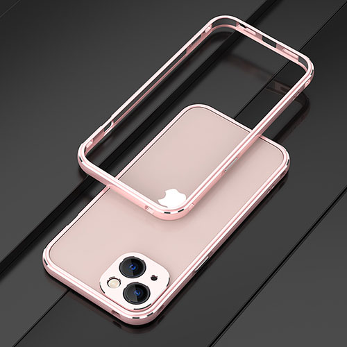 Luxury Aluminum Metal Frame Cover Case A01 for Apple iPhone 13 Mini Rose Gold