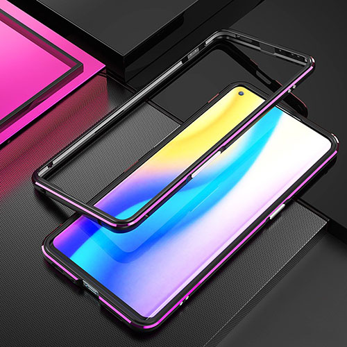 Luxury Aluminum Metal Frame Cover Case A01 for Oppo Find X2 Neo Purple