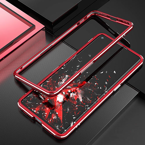 Luxury Aluminum Metal Frame Cover Case A01 for Oppo Reno3 Pro Red