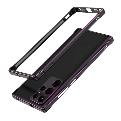 Luxury Aluminum Metal Frame Cover Case A01 for Samsung Galaxy S23 Ultra 5G Purple