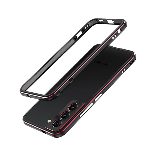 Luxury Aluminum Metal Frame Cover Case A01 for Samsung Galaxy S24 5G Red and Black