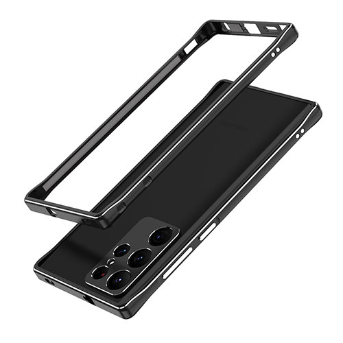 Luxury Aluminum Metal Frame Cover Case A01 for Samsung Galaxy S24 Ultra 5G Black