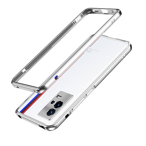 Luxury Aluminum Metal Frame Cover Case A01 for Vivo iQOO 8 Pro 5G Silver