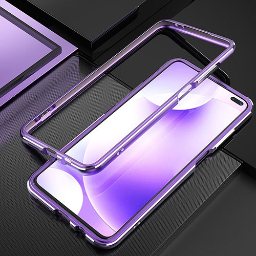 Luxury Aluminum Metal Frame Cover Case A01 for Xiaomi Redmi K30 4G Purple