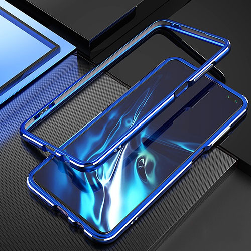 Luxury Aluminum Metal Frame Cover Case A01 for Xiaomi Redmi K30i 5G Blue