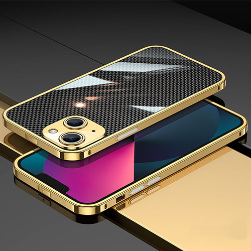 Luxury Aluminum Metal Frame Cover Case A02 for Apple iPhone 13 Gold