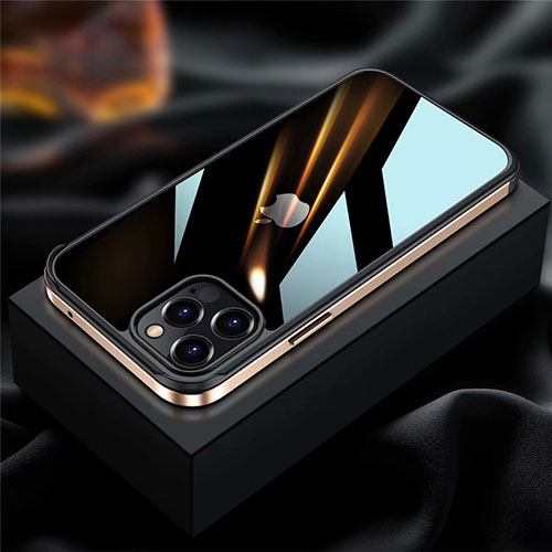 Luxury Aluminum Metal Frame Cover Case for Apple iPhone 12 Pro Gold