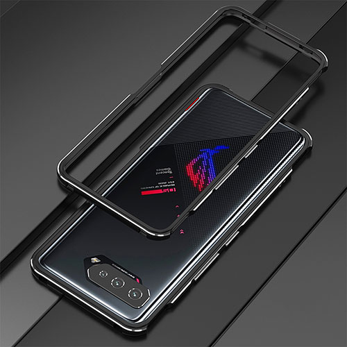 Luxury Aluminum Metal Frame Cover Case for Asus ROG Phone 5s Silver and Black