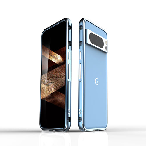 Luxury Aluminum Metal Frame Cover Case for Google Pixel 8 Pro 5G Blue