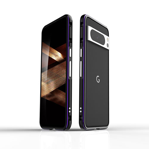 Luxury Aluminum Metal Frame Cover Case for Google Pixel 8 Pro 5G Purple