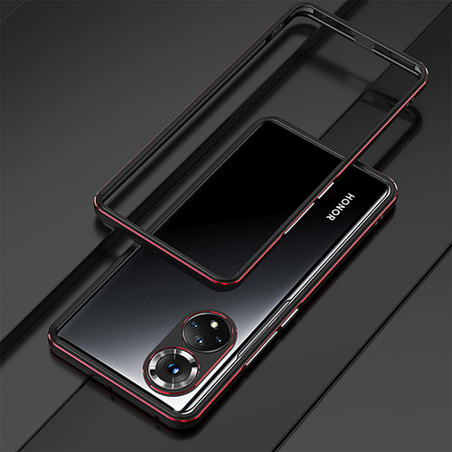 Luxury Aluminum Metal Frame Cover Case for Huawei Honor 50 Pro 5G Red and Black