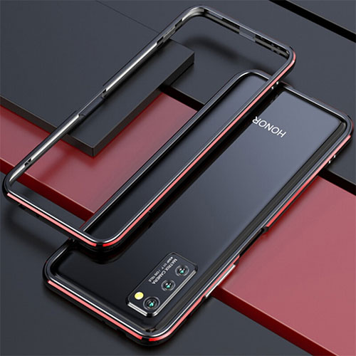 Luxury Aluminum Metal Frame Cover Case for Huawei Honor V30 Pro 5G Red and Black