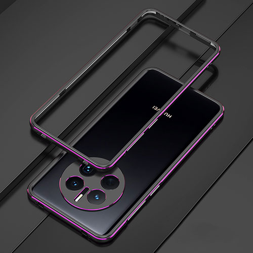 Luxury Aluminum Metal Frame Cover Case for Huawei Mate 50E Purple